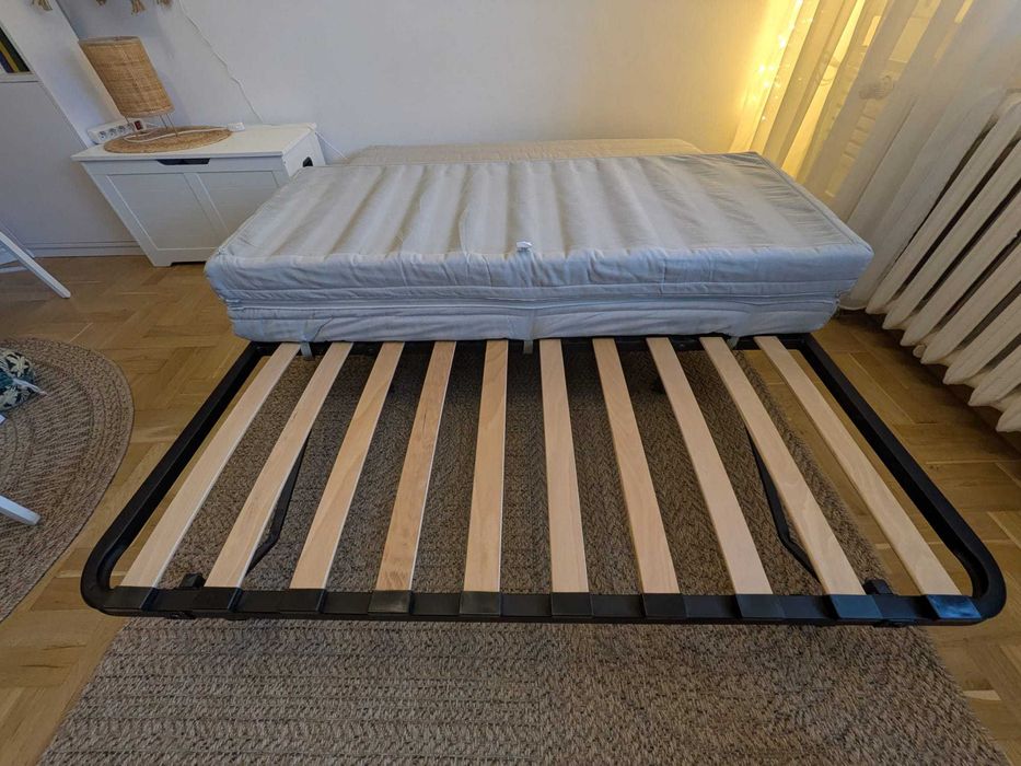 IKEA LYCKSELE sofa 2-osobowa, materac Murbo, pokrycie Knisa jasnoszare