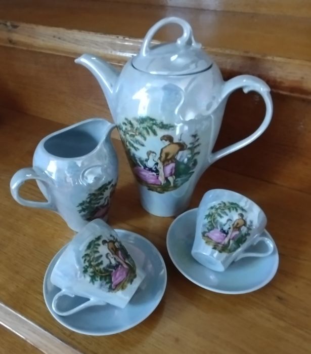 Сервіз кавовий фарфор люстр