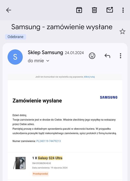Samsung Galaxy S24 ultra Titanium Black 512gb z Samsung.pl  Jak Nowy