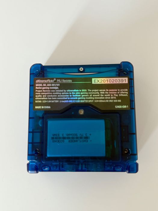 Gameboy advance SP IPS v5 extremeRate shell USBC Battery mod
