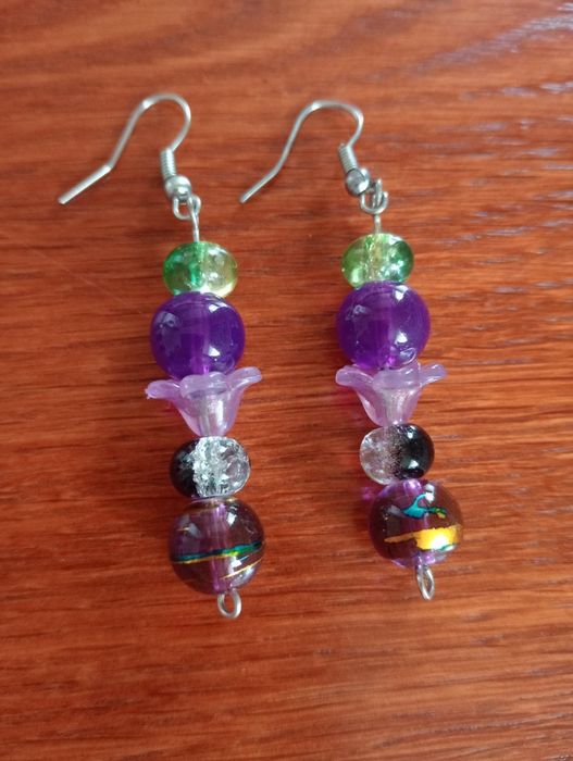 Kolczyki kolorowe - 6 par + magnesy