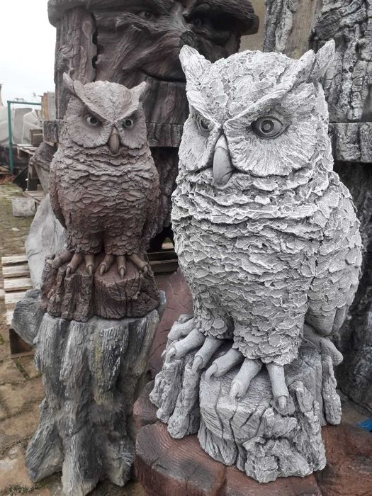 sowa betonowa , ogrodowa , rzeźba