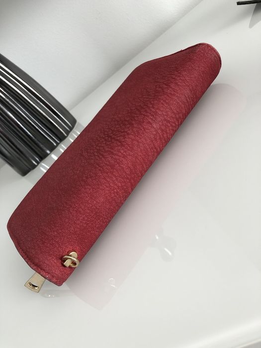 Portfel damski Michael Kors – bordowy, złote logo, duży