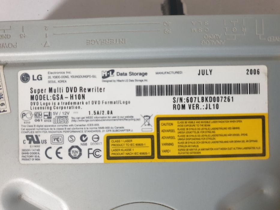 【GO-280】VAIO PCGA-CD51 UFD5 LG GSA-4167B DVD-привод Super Multi DVD RW DRIVE LG GSA-4167B: 531 грн. - Медиа