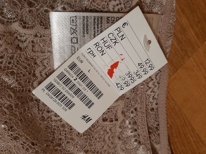 koronkowe majtki bielizna H&M z metką ecru beżowe