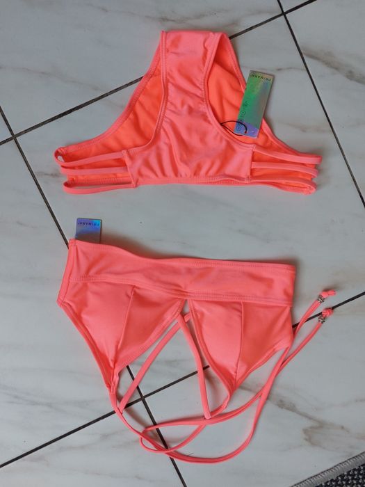 Новий купальник Primark з портупеями рожевий персиковий