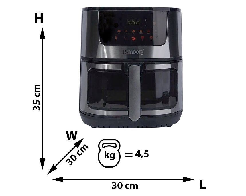 Аерогриль Rainberg rb-2268 на 8л без олії мільтипіч аэрофритюрница