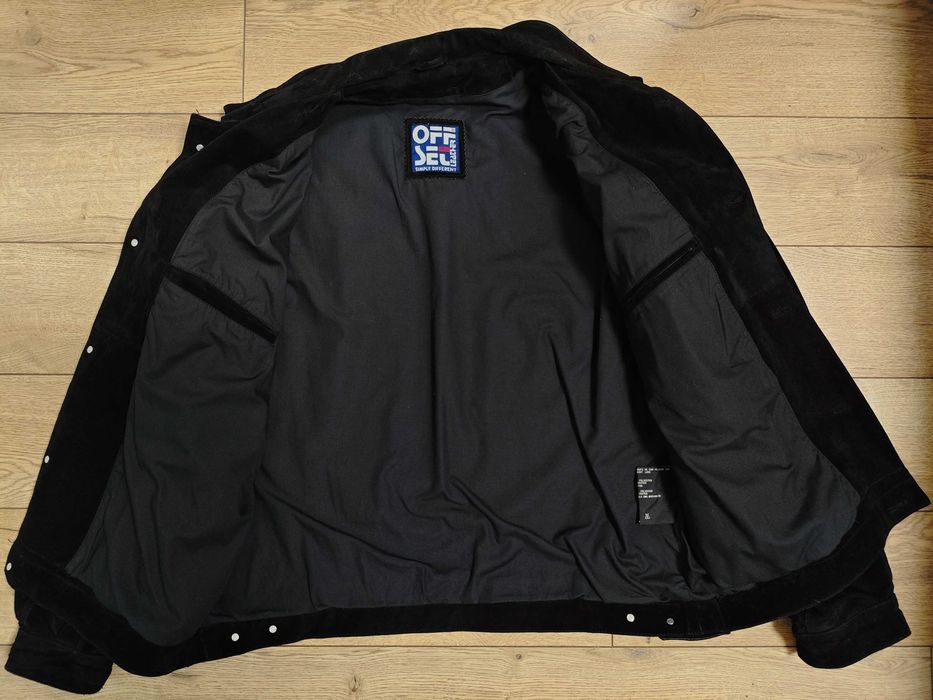 Offset xl - 2xl шкіряна замшева куртка чоловіча бомбер чорна