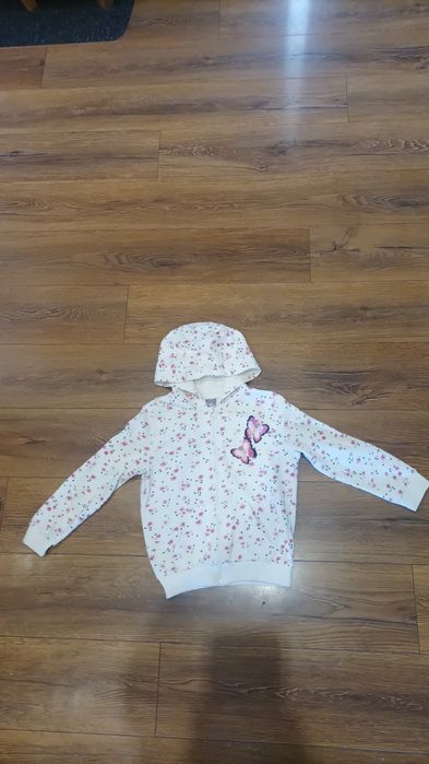 Bluza rozsuwana z kapturem dla dziewczynki rozm 110-116