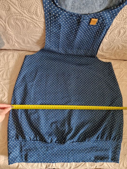 Handmade sukienka ogrodniczka  w kropki S M