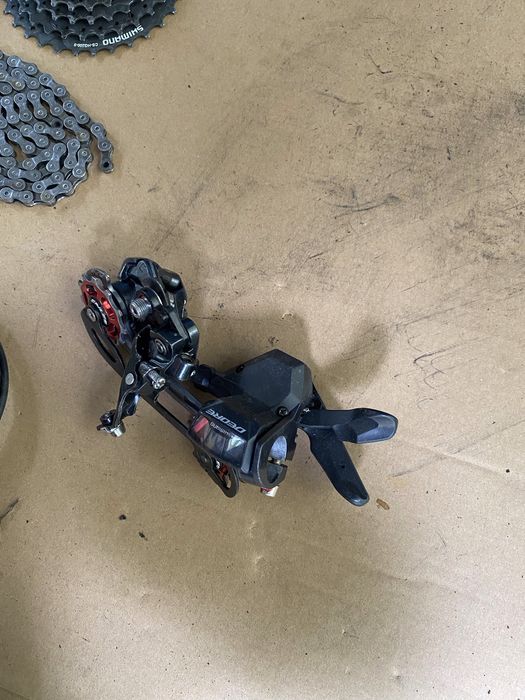 Napęd Shimano Deore 9rz pełny zestaw korba kaseta 2 łańcuchy bardzo dobry stan