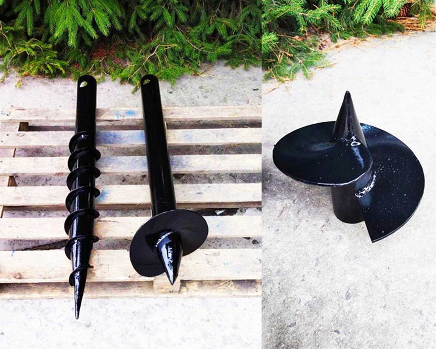 Палі гвинтові,сваї багатовиткові,геощуруп,наконечник,оголовок.