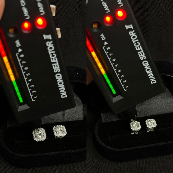 Сережки з муассанітами 1 та 2 ct