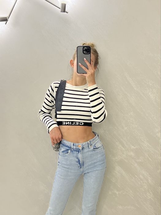 Короткий лонг в полоску celine