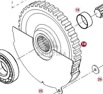 Fendt 930 933 936 939 942 Vario Gen 6 Koło Zębate Walcowate Przedniego WOM CZĘŚCI 961150200020