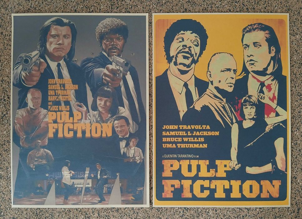 Lote de 8 Posters - PULP FICTION (papel kraft, formato A3)