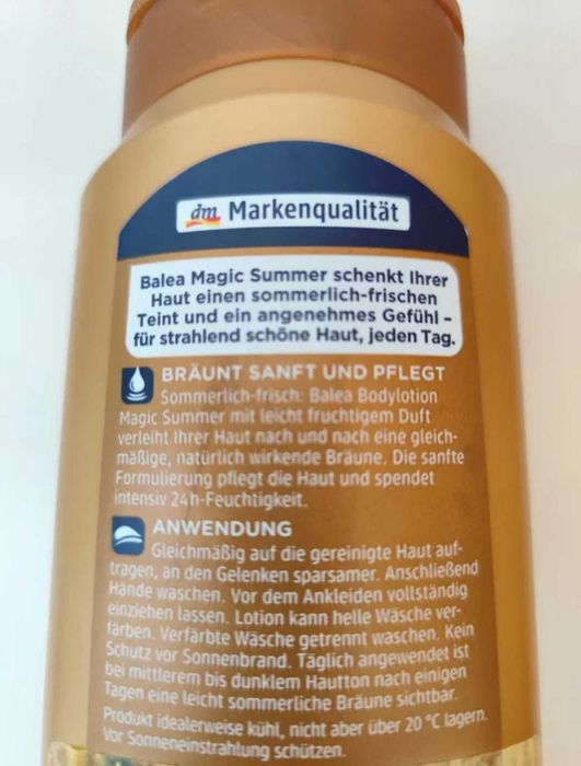 Balsam brązujący samoopalacz Balea niemiecki