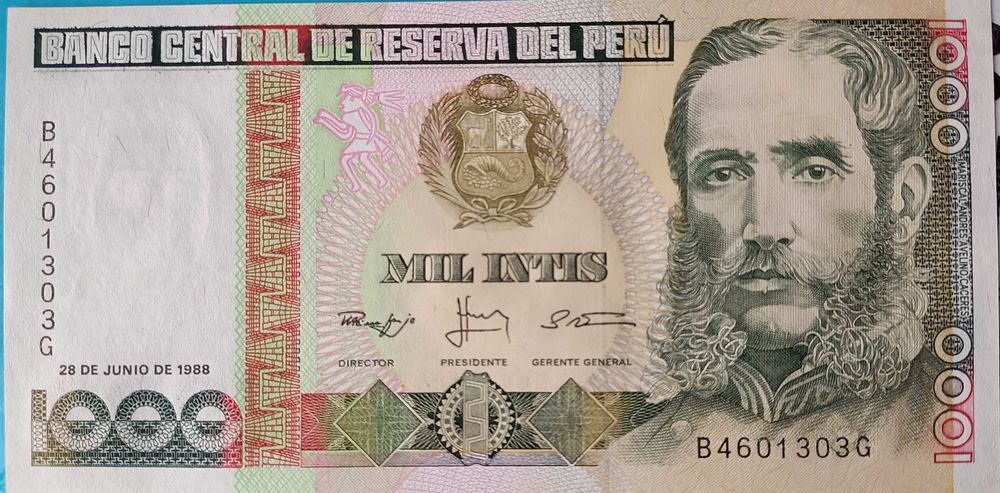 Set de 4 Notas Circuladas no Perú      ( Continente sul Americano)