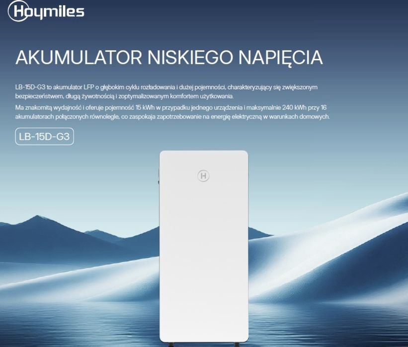 Hoymiles Zestaw: Inwerter hybrydowy HIT-15L-G3S+2x Bateria LB-15D-G3- 29,8kWh DOTACJA PME