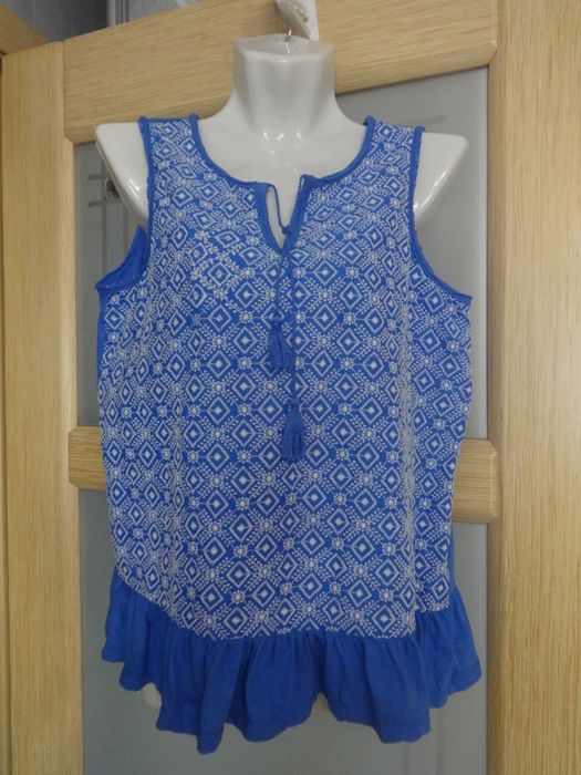 Вышиванка красивая синяя блуза с вышивкой блузка для беременных 44 46