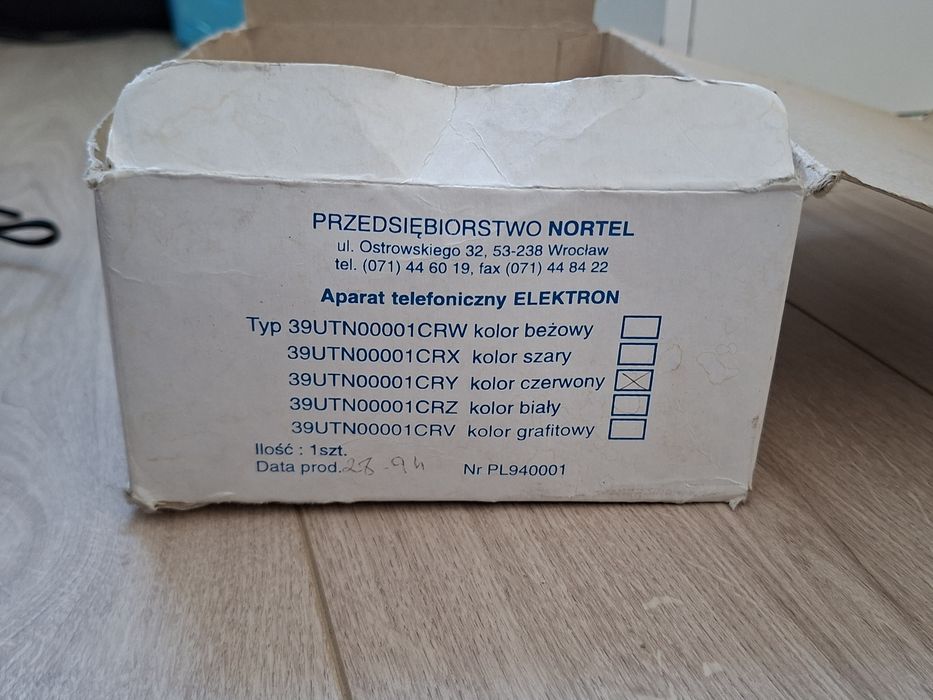 Telefon elwro z oryginalnym pudełkiem stacjonarny elektron bordowy