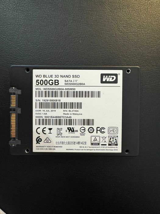 Disco SSD 500GB SATA 2,5"Leitura 560MB/S Escrita 530MB/S