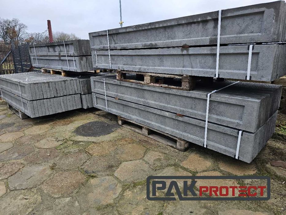 Podmurówka płyta betonowa, ogrodzenie panelowe 251x25x5
