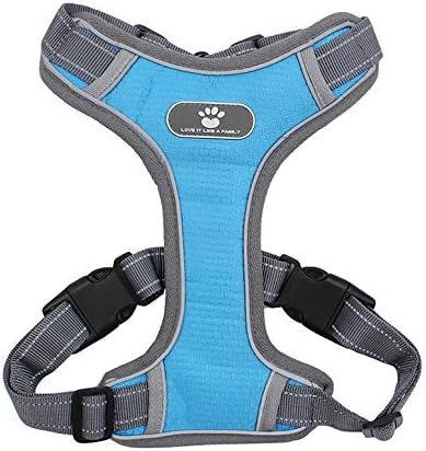 Regulowane szelki ze smyczą odblaskowe niebieski l