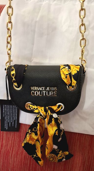 Mala / Bolsa Versace Jeans Couture preta e dourada