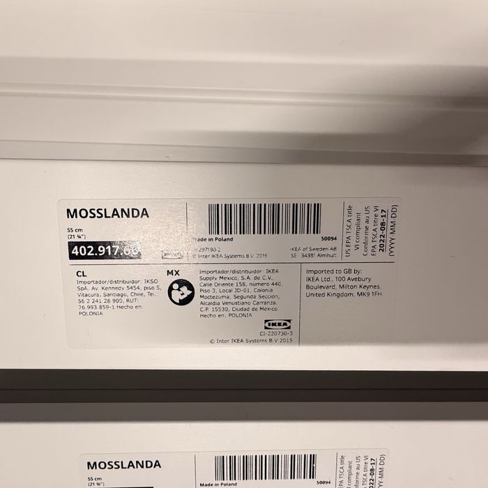 Ikea Mosslanda 3 x półka 55 cm jak nowa