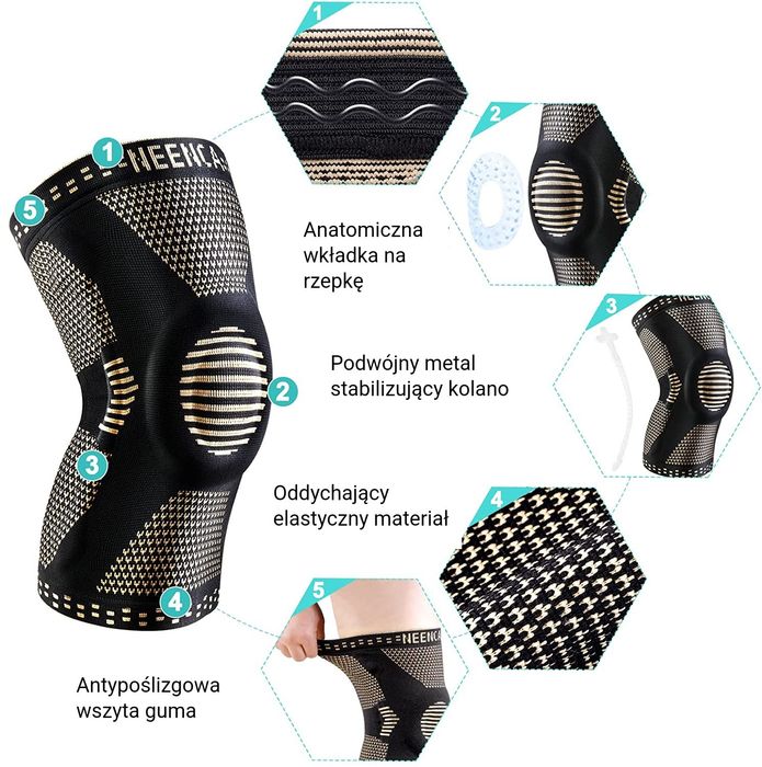 Stabilizator orteza kolana elastyczny komfortowy rozmiar S L M XL