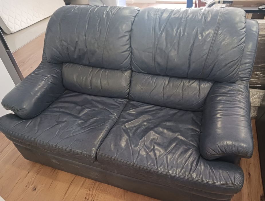 Vendo Sofas de Sala em Couro Azuis
