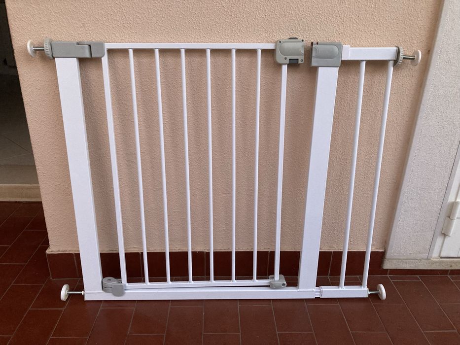 Barreira de segurança criança em metal 73x84 cm branco