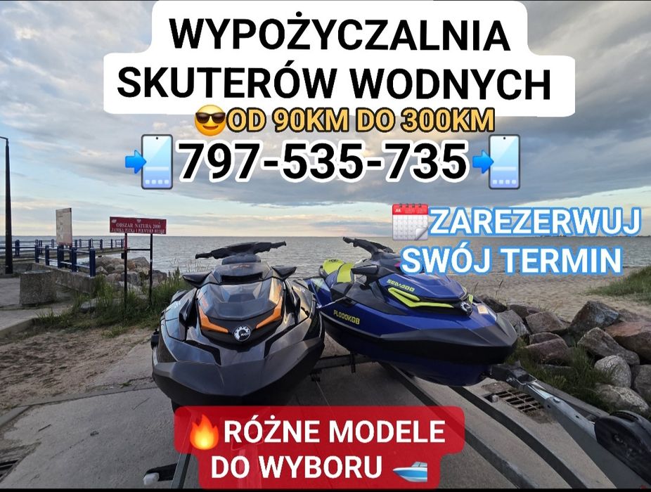 Wynajem skuterów wodnych Wypożyczalnia Puck Władysławowo ChalupyRóżne modele