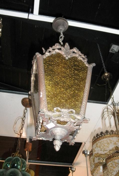 Candeeiro Lanterna Vidros Amarelos