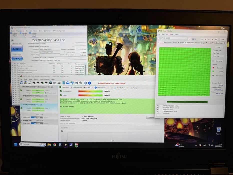 SSD SATA 2.5" 480Gb / 500Gb Samsung, WD, SanDisk
