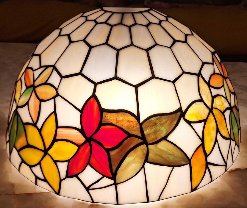 Piękna lampa witrażowa (Tiffany) kinkiet szer.39cm,- stan idealny