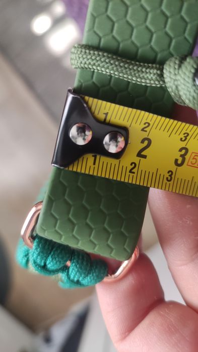 Obroża ręcznie robiona dla psa 2,5 cm 2cm zielona houndloop sznurkowa