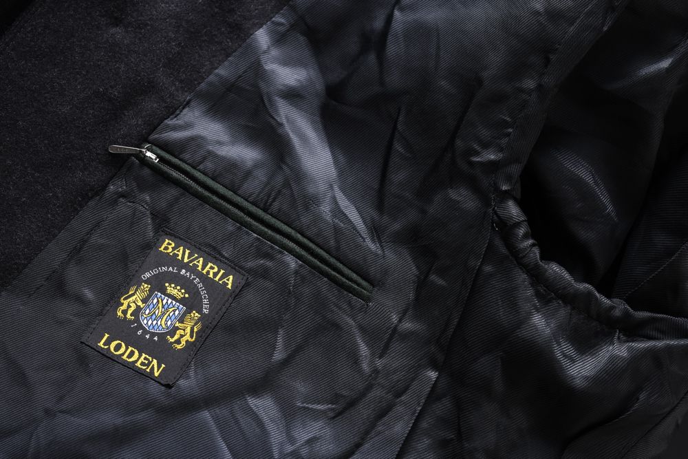 KARL JAGER BAVARIA LODEN antracytowy płaszcz męski 100% wełna r. 50