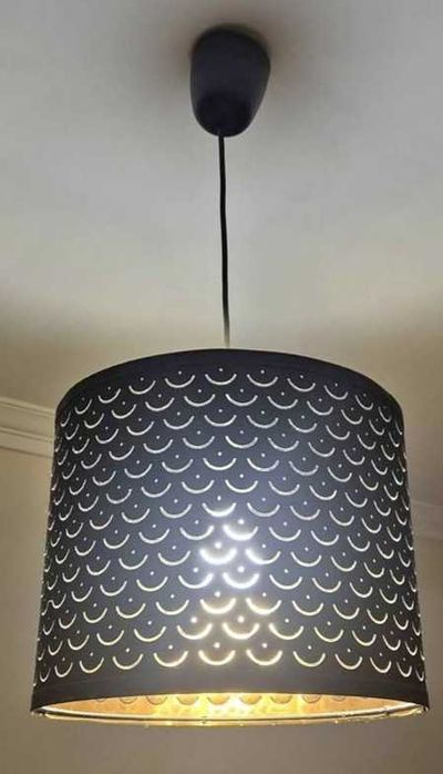 Candeeiro ikea preto dourado