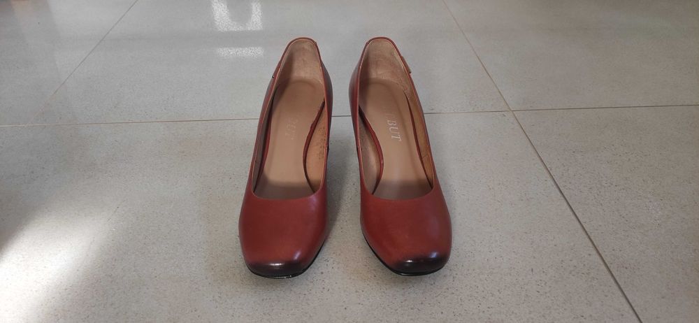 Buty damskie czółenka rude
