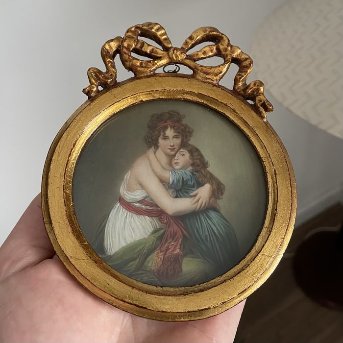 Miniatura Vigée Le Brun z córką, ręcznie malowana