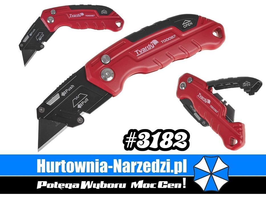 Nożyk składany FASTFOLD z ostrzem trapezowym + ostrza SK2H nóż