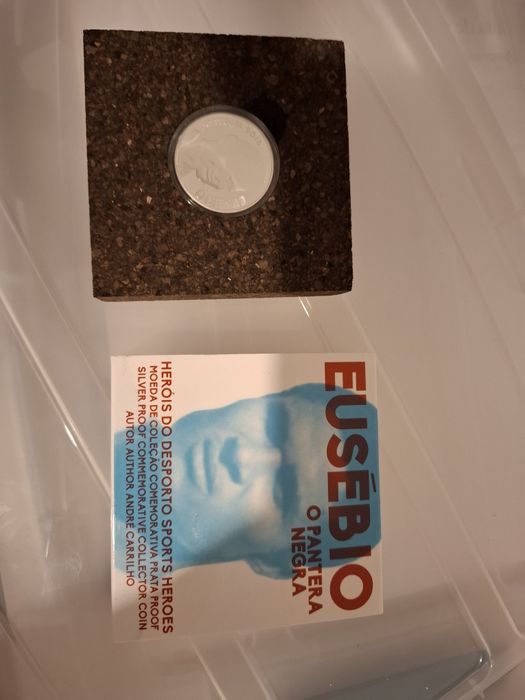 Moeda prata proof Eusébio
