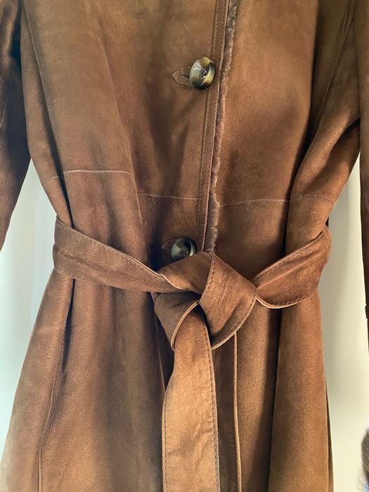 Casaco de pele comprido da Massimo Dutti