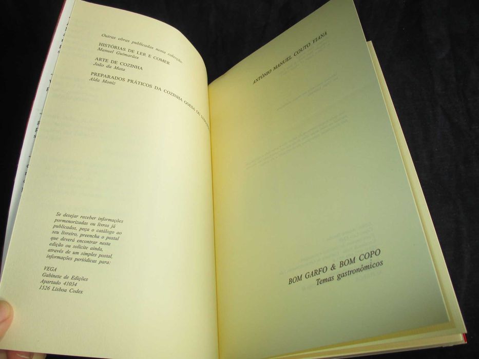 Livro Bom Garfo Bom Copo Couto Viana Vega