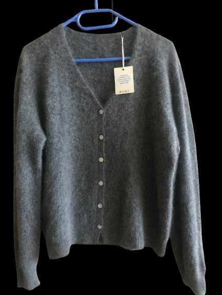 Kardigan kaszmir, jedwab, merino wool.