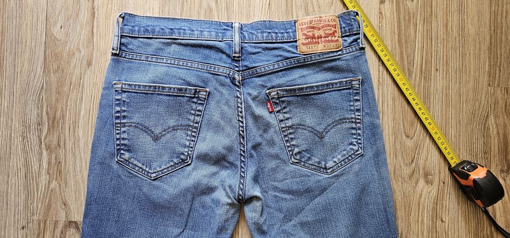 Levis model 511 rozmiar W33 L32 używane wymiary na zdjęciach