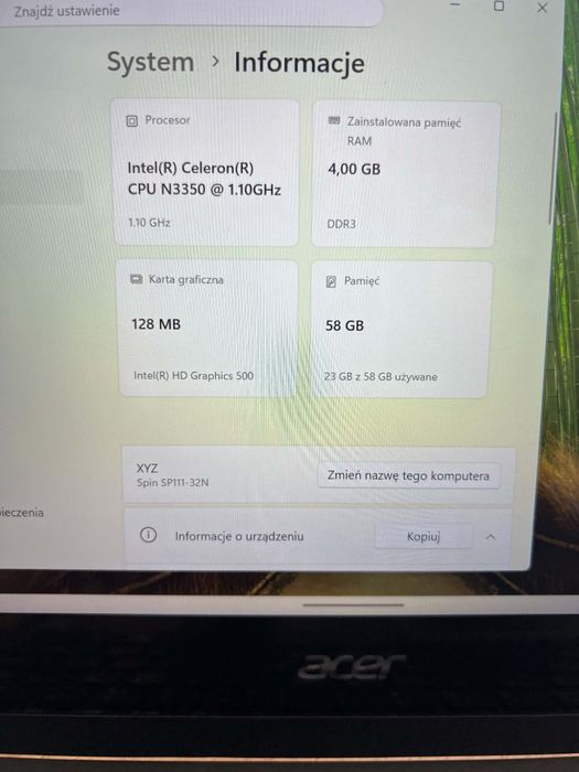 Laptop Acer Spin 1