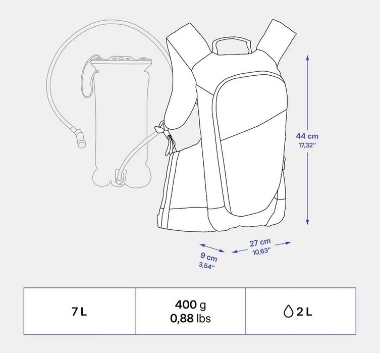 MOCHILA de Hidratação BTT EXPLORE 7L/2L Água